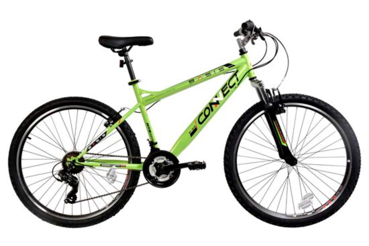 Connect Hardtail Mountain Bike, 26in Wheel - Green/Black