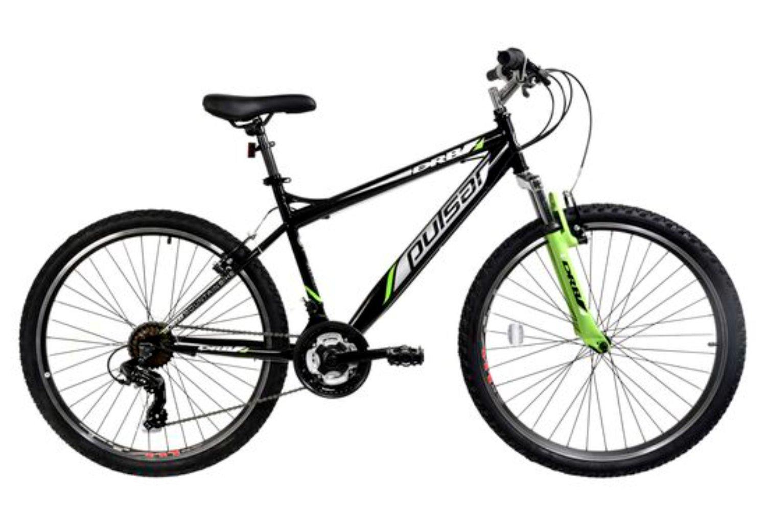 Pulsar Hardtail Mountain Bike, 26in Wheel - Black/Green
