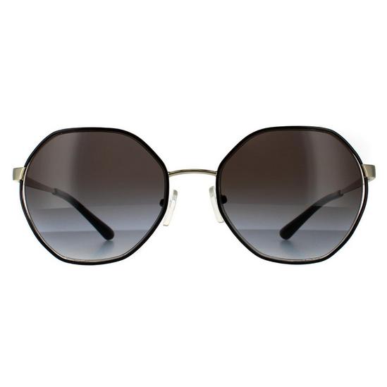Michael Kors Round Light Gold Black Dark Grey Gradient Sunglasses 1