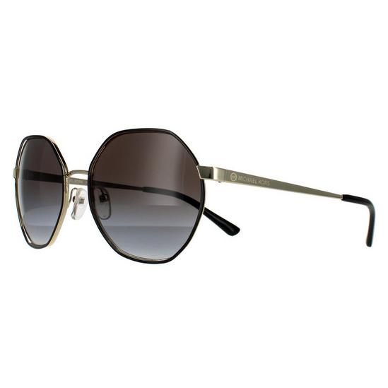 Michael Kors Round Light Gold Black Dark Grey Gradient Sunglasses 2