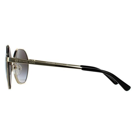 Michael Kors Round Light Gold Black Dark Grey Gradient Sunglasses 3