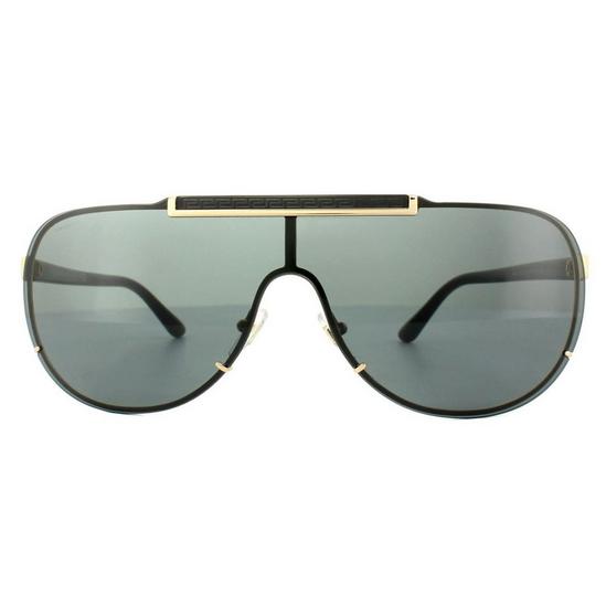 Versace Shield Gold Grey Sunglasses 1