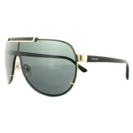 Versace Shield Gold Grey Sunglasses 2
