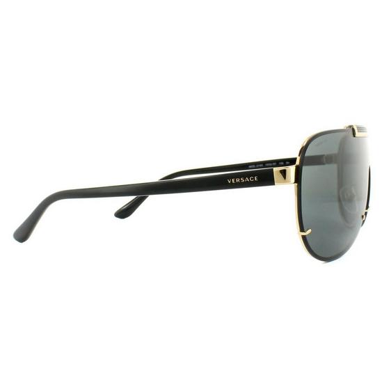 Versace Shield Gold Grey Sunglasses 4