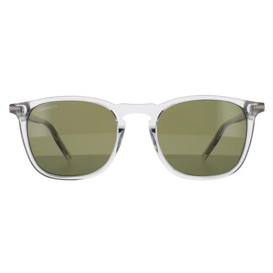 Serengeti Square Shiny Crystal Green 555nm Polarized Sunglasses 1