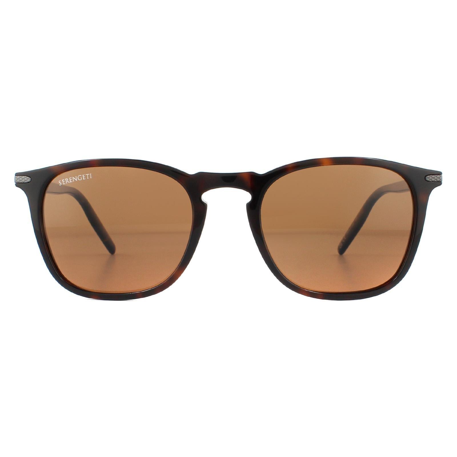 Round Shiny Dark Havana Mineral Polarized Drivers Brown Sunglasses