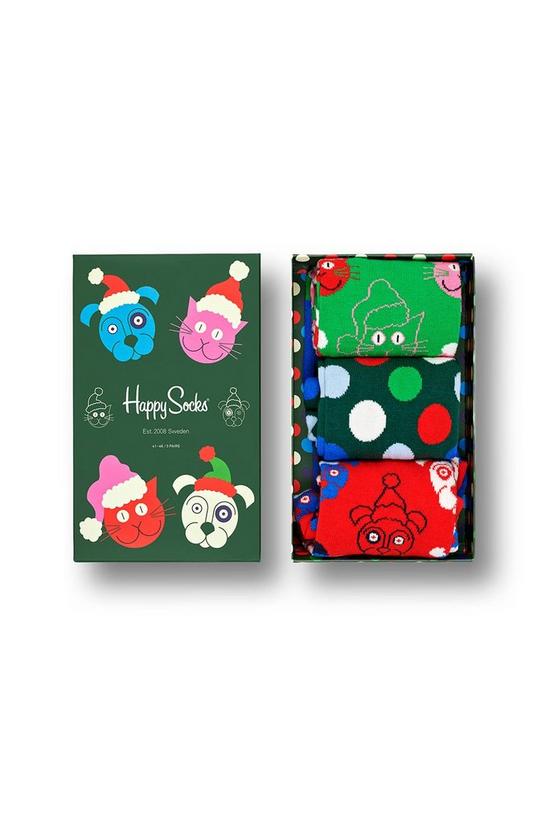 Happy Socks 3-Pack Christmas Cat & Dog Pattern Gift Set 1
