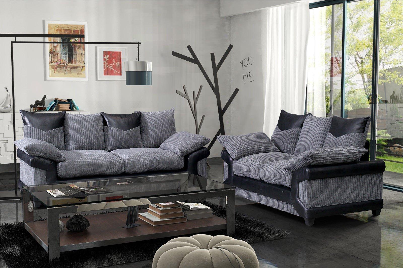 Dino Fabric Cord Sofa Set