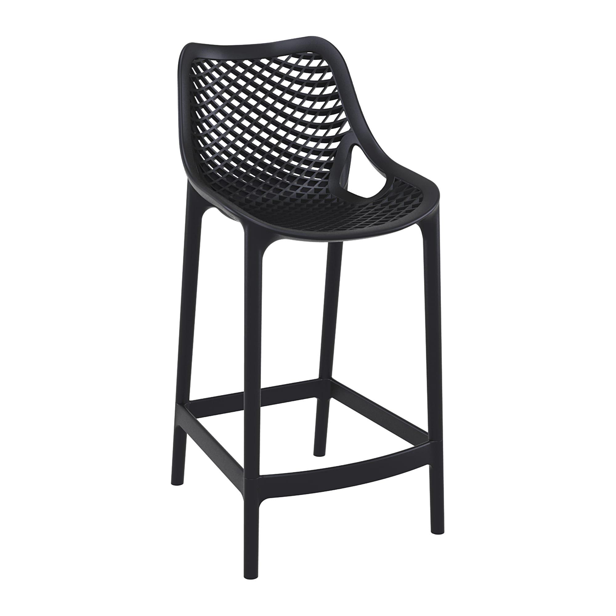 Spyro Mid Height Bar Stool 65 - Black Indoor and Outdoor Use