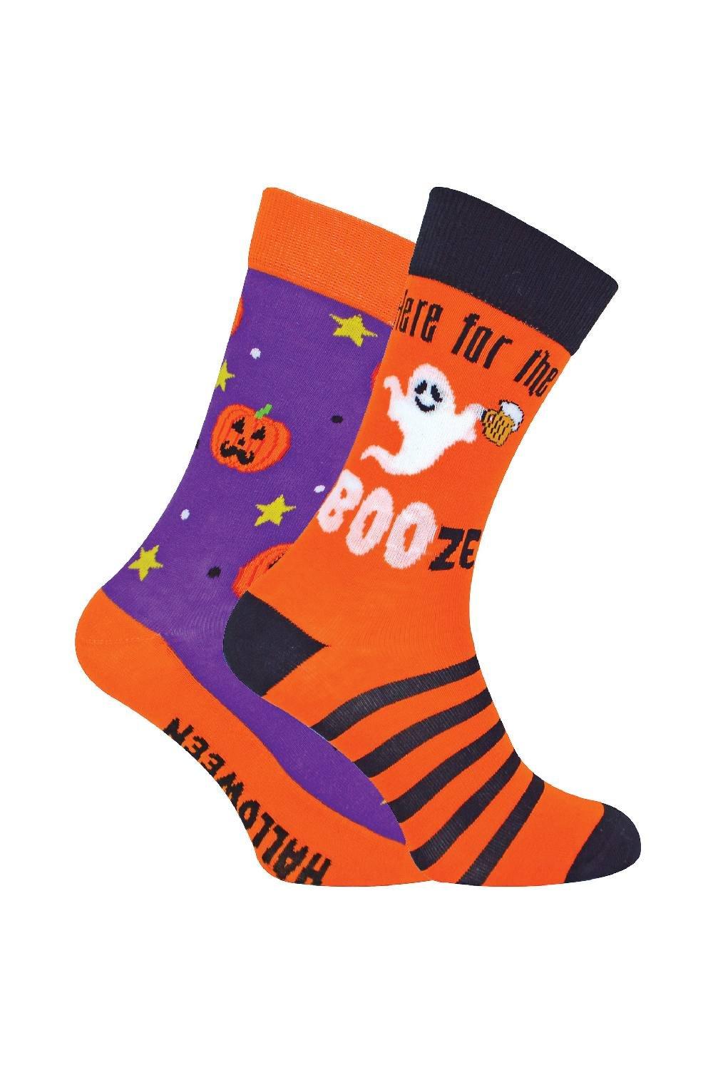 2 Pairs Novelty Halloween Cotton Rich Socks in a Coffin Gift Box