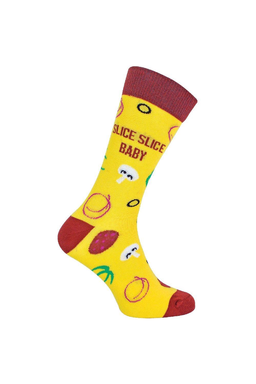 Novelty Funky Pizza Design Cotton Rich Socks in a Gift Box