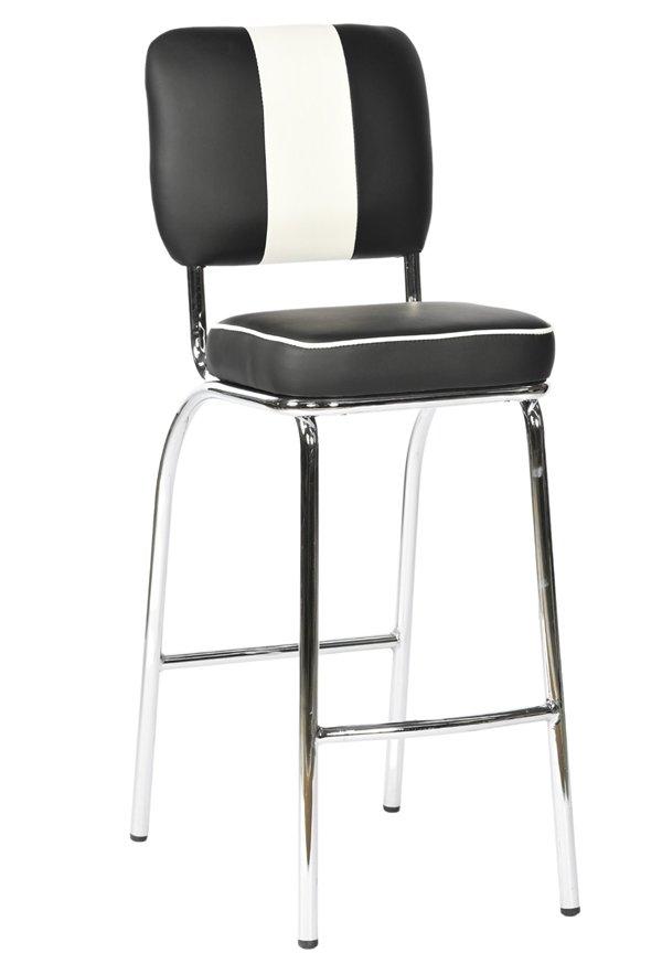 Depone 50'S Tall Breakfast Bar Stool Chair Chrome Frame American Diner Style