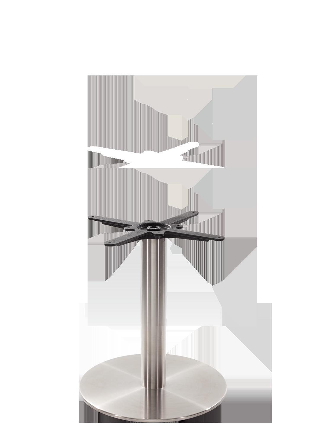 Round Stainless Steel Table Base - Medium - Coffee Height - 480 Mm