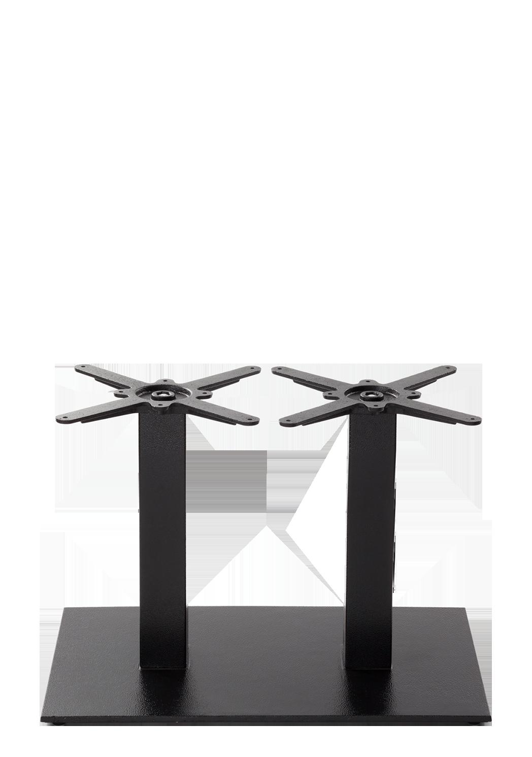 Black Cast Iron Rectangular Table Base - Twin - Coffee Height 480mm