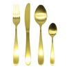 Glim & Glam Cutlery Sets Brushed Gold Stainless Steel Light Spoon Fork 32 Piece Set thumbnail 1