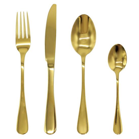 Glim & Glam Cutlery Sets Gold Stainless Steel Spoon Fork 32 Piece Set 1
