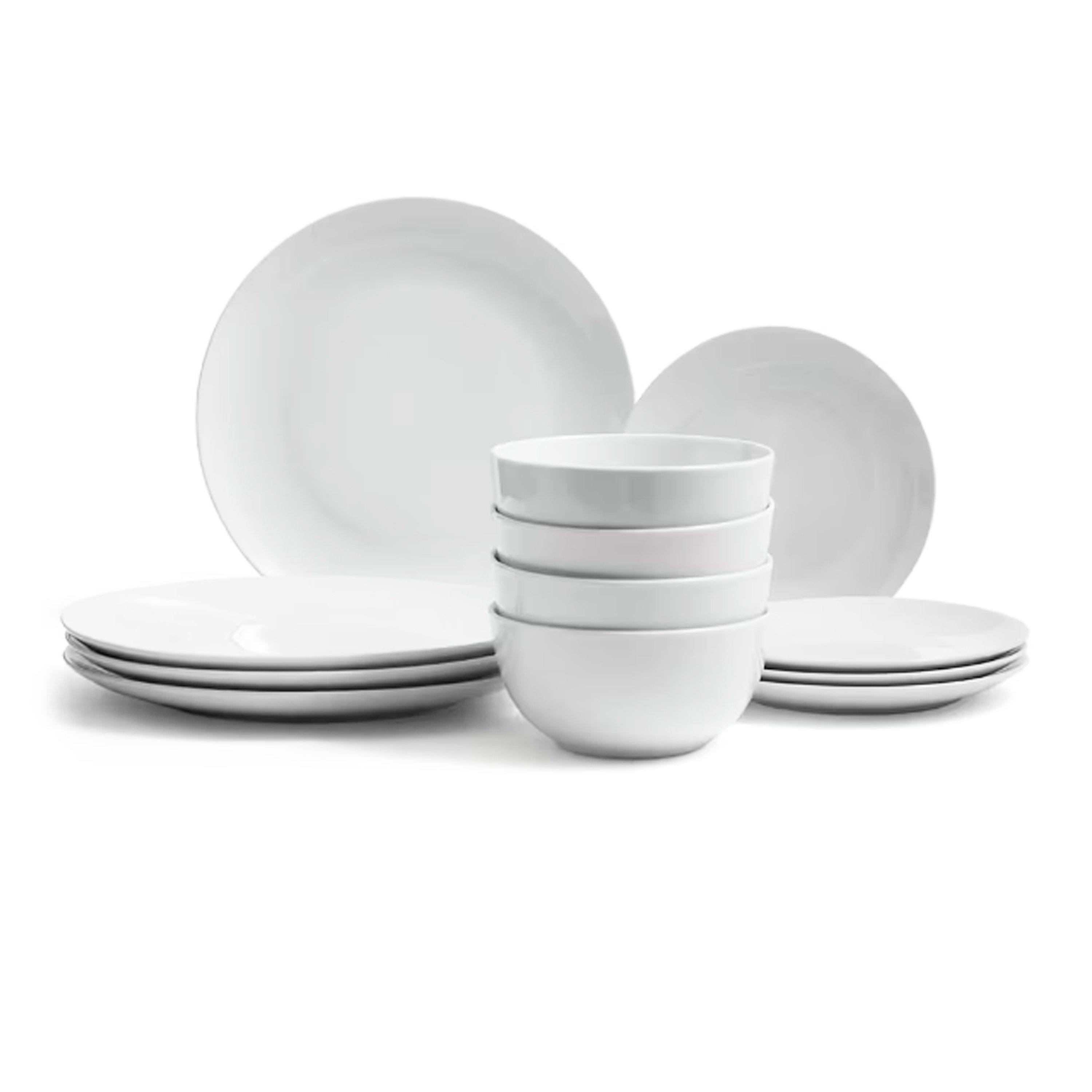 Dinner Sets Dinner Set 12 Piece Porcelain Dinnerware Coupe Glim & Glam