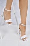 Miss Diva Ally Frill Detailed Anklestrap Heeled Faux Suede Sandals thumbnail 3
