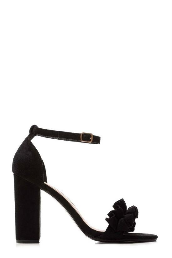 Miss Diva Ally Frill Detailed Anklestrap Heeled Faux Suede Sandals 4