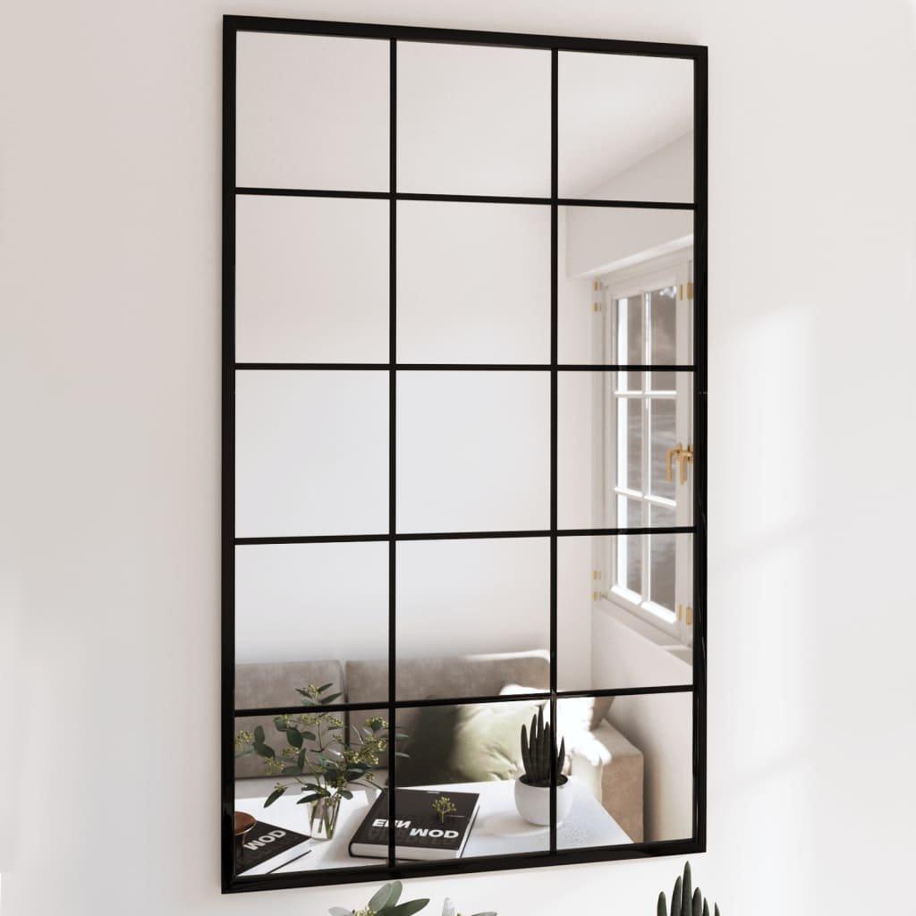 Wall Mirror Black 100x60 cm Metal