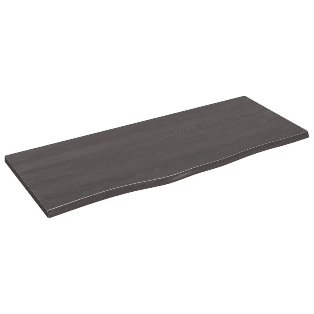 Wall Shelf Dark Grey 100x40x2 cm Treated Solid Wood Oak