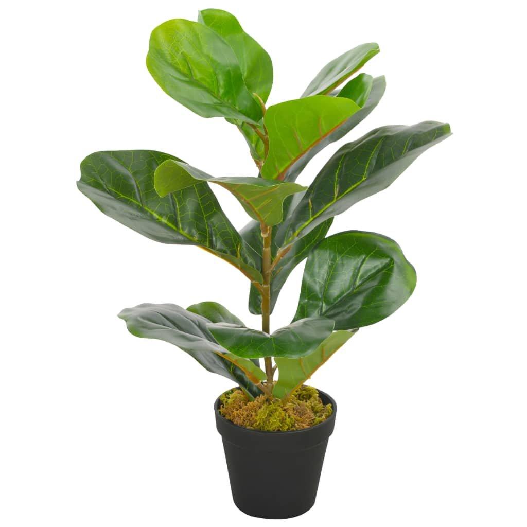 Artificial Plant Fiddle Leaves with Pot Green 45 cm