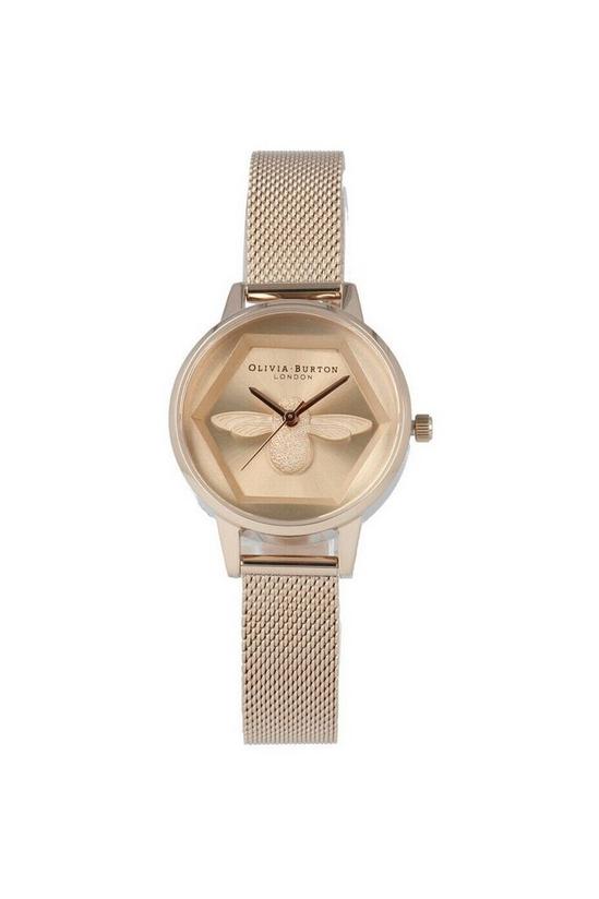 Olivia Burton 3D Bee Plated Stainless Steel Fashion Analogue Watch - OB16AM170 1