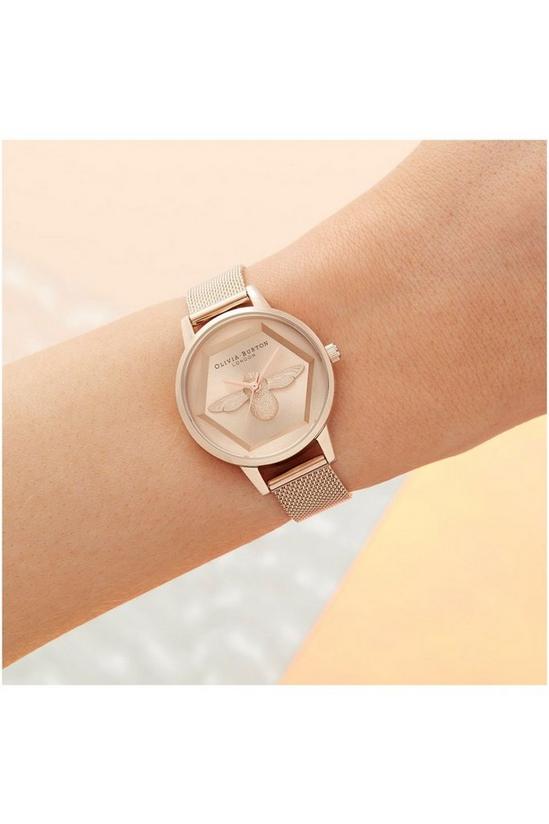 Olivia Burton 3D Bee Plated Stainless Steel Fashion Analogue Watch - OB16AM170 3
