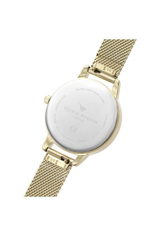 Olivia Burton 'Tea Party Midi Pale Gold Mesh' Gold Plated Stainless Steel Fashion Analogue Quartz Watch - OB16TP01 5
