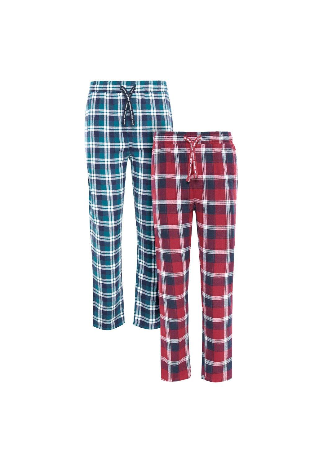 2 Pack Check 'Lowell' Cotton Pyjama Trousers