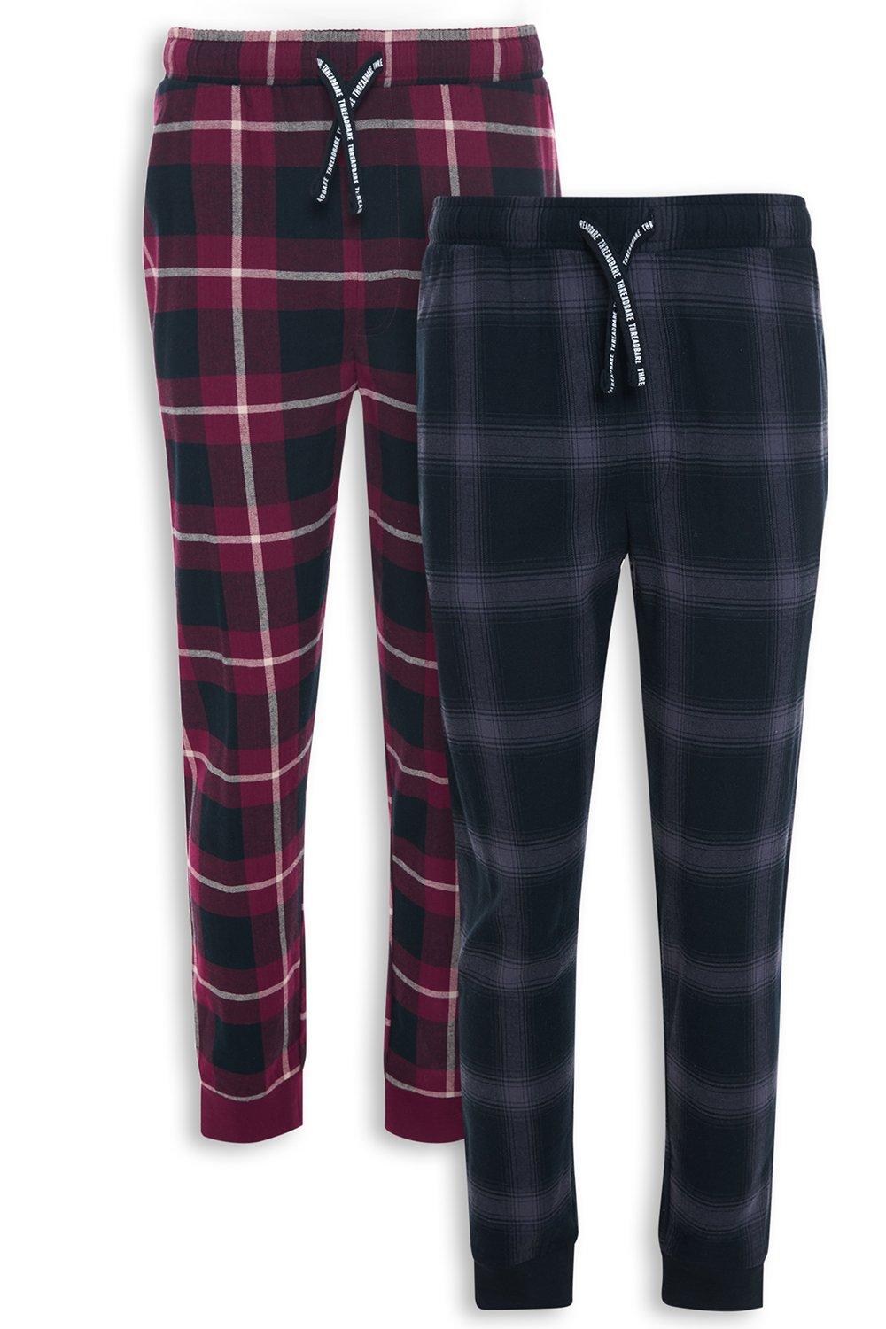 2 Pack Cotton 'Bud' Check Pyjama Trousers