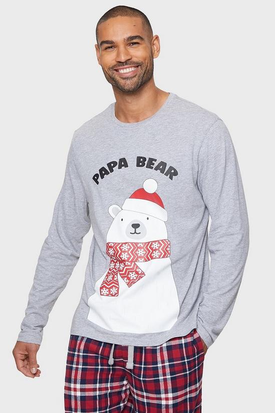 Threadbare Cotton Blend Family Christmas 'Bear' Pyjama Set 1