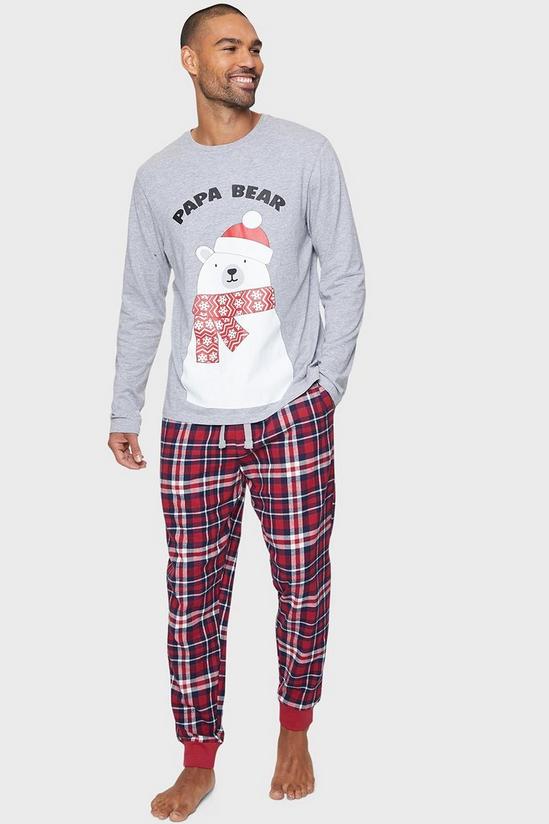 Threadbare Cotton Blend Family Christmas 'Bear' Pyjama Set 3