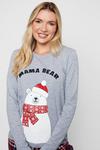 Threadbare Long Sleeve Cotton 'Bear' Christmas Pyjama Set thumbnail 4