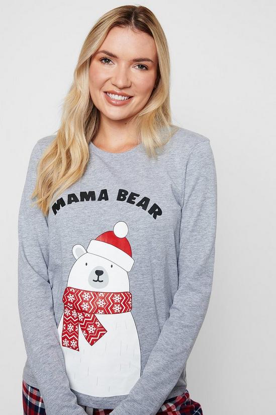 Threadbare Long Sleeve Cotton 'Bear' Christmas Pyjama Set 4