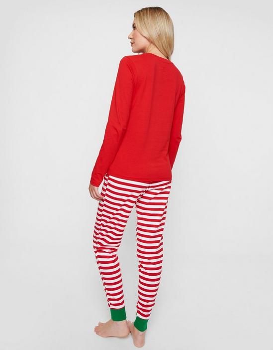 Threadbare Long Sleeve Cotton 'Cane' Christmas Pyjama Set 2