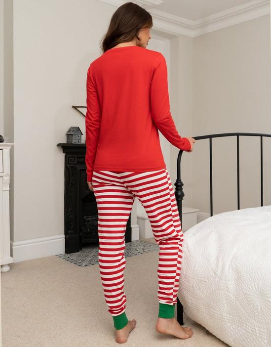 Threadbare Long Sleeve Cotton 'Cane' Christmas Pyjama Set 6