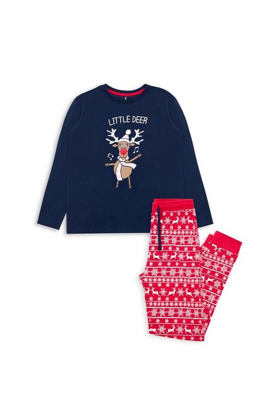Threadgirls Long Sleeve Cotton 'Deer' Christmas Pyjama Set 1