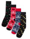 Threadbare 'Noel' 4 Pack Festive Socks thumbnail 1