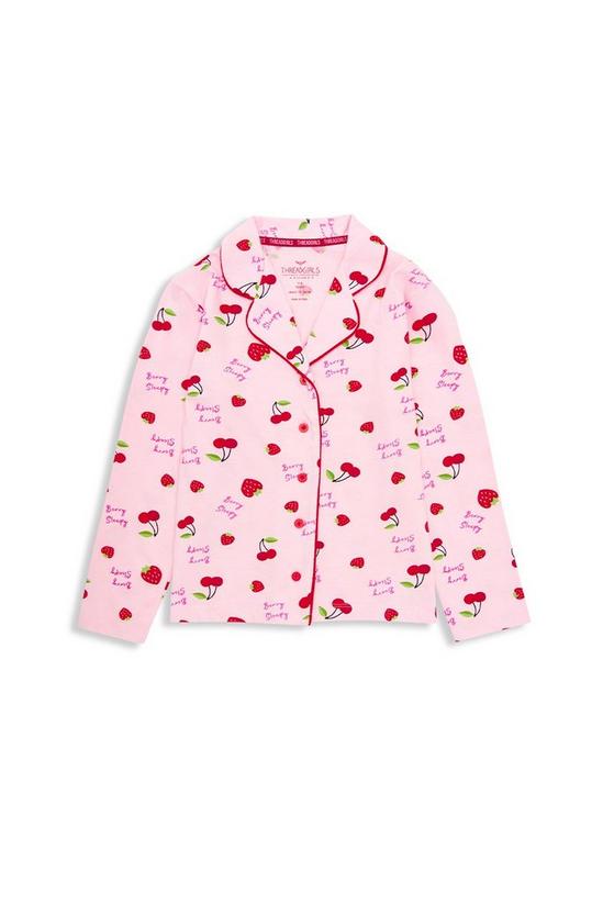 Threadgirls Long Sleeve 'Berry' Button Through Pyjama Set 2