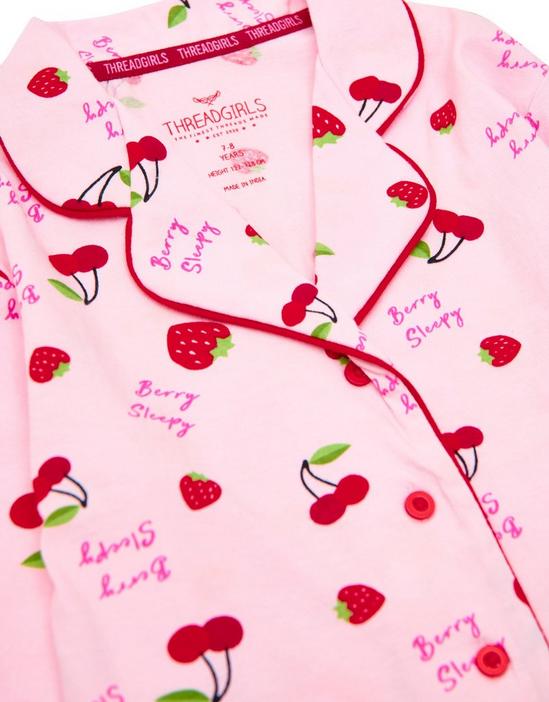 Threadgirls Long Sleeve 'Berry' Button Through Pyjama Set 4