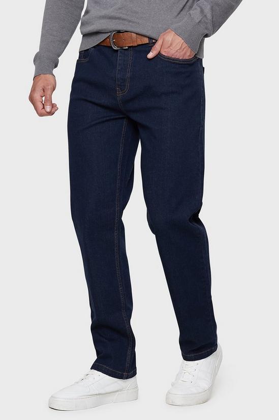 Threadbare Rinse Wash 'Rainford' Belted Straight Fit Jeans 1