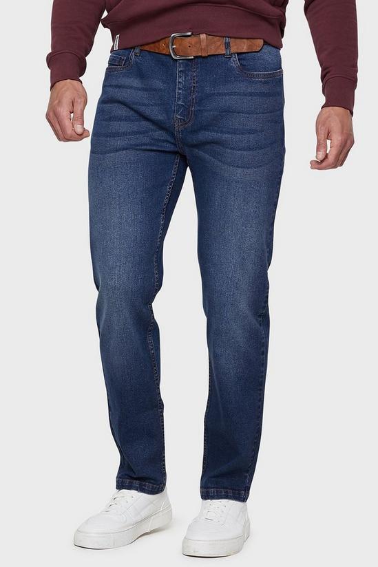 Threadbare Rainford' Belted Straight Fit Jeans 1