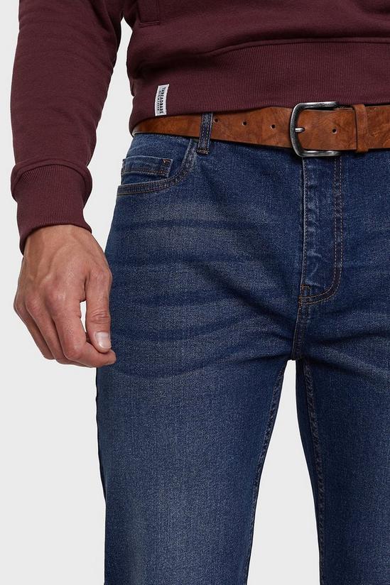 Threadbare Rainford' Belted Straight Fit Jeans 4