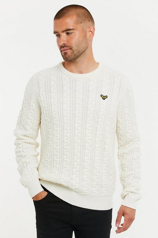Threadbare 'Ely' Cable Knit Crew Neck Jumper 1
