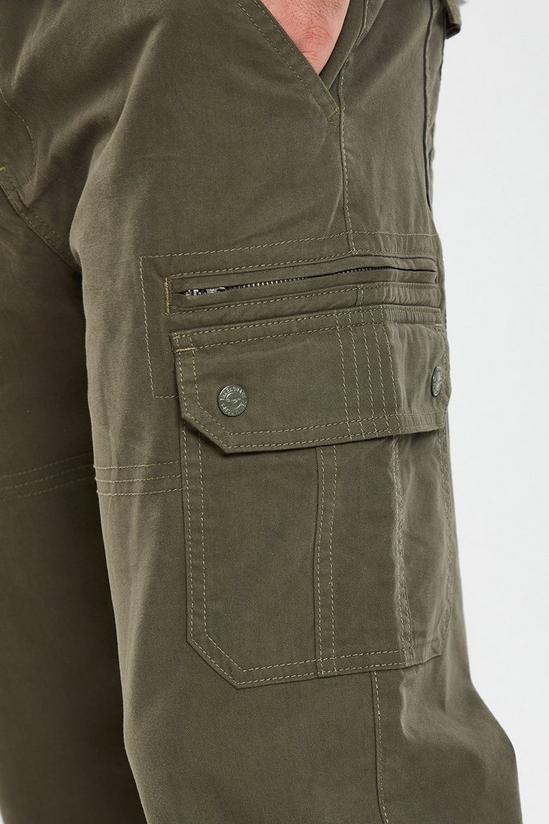 Threadbare 'Panel' 3/4 Length Belted Cargo Trousers 4