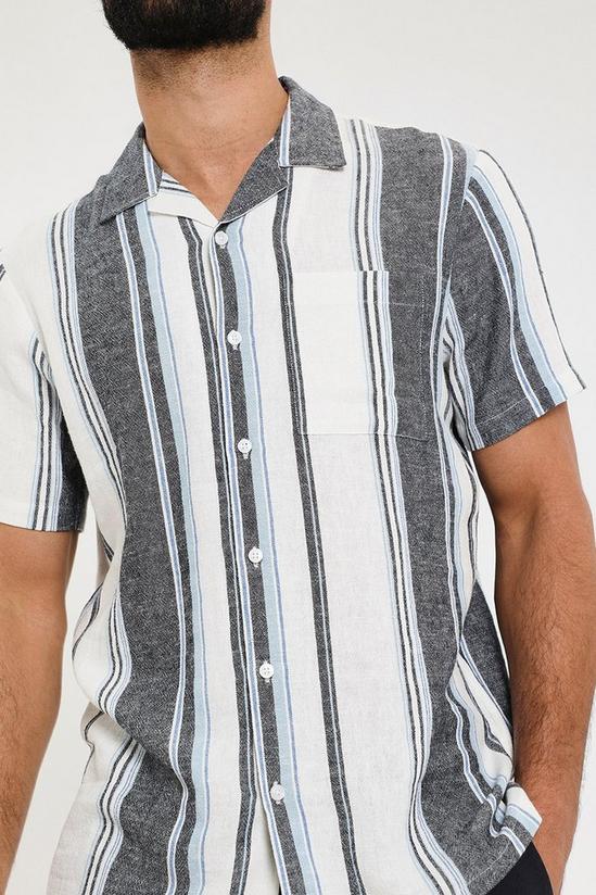 Threadbare 'Indigo' Luxe Linen Bland Revere Collar Short Sleeve Shirt 4