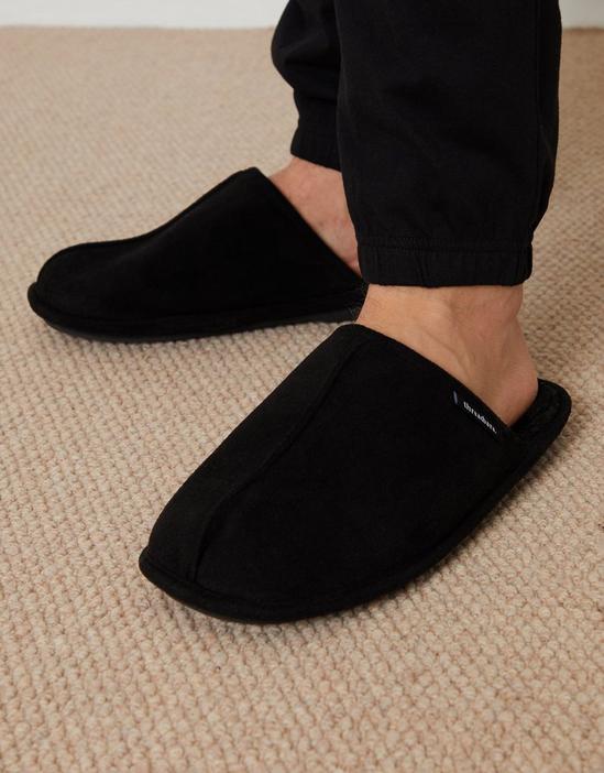 Threadbare 'Lewes' Faux Fur Lined Suedette Mule Slippers 1