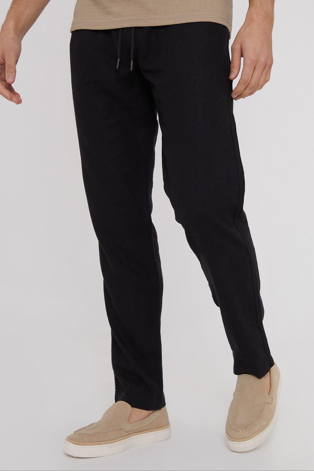 'Fellow' Linen Blend Drawcord Trousers