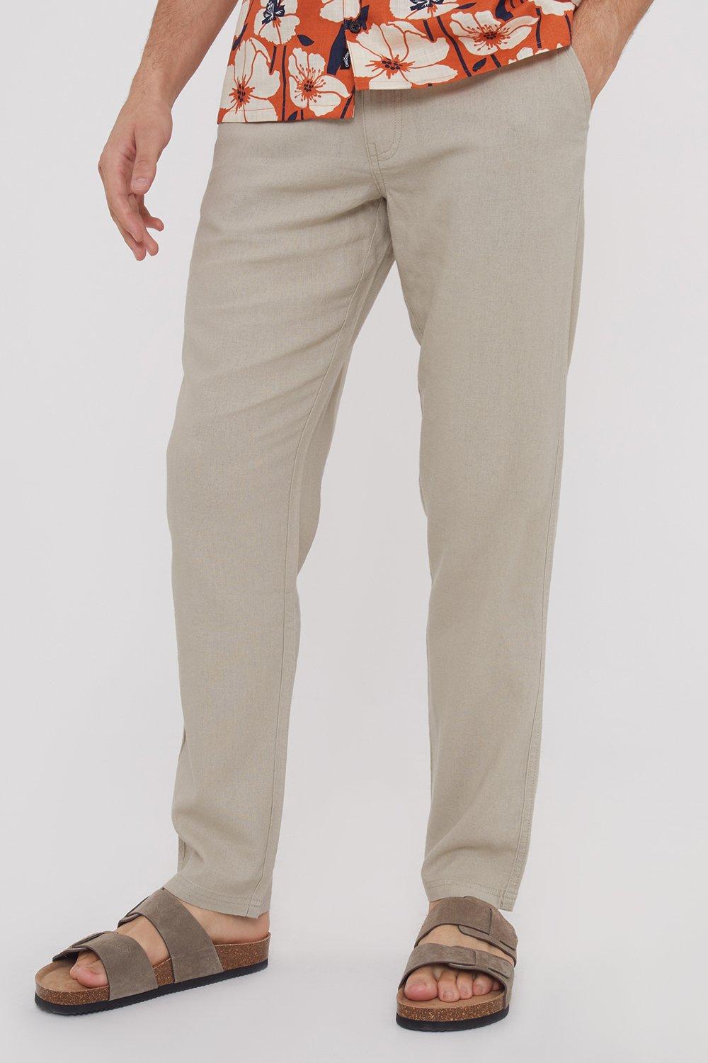 'Annual' Linen Blend Casual Trousers